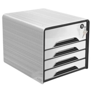 Cassettiera 4 cassetti CEP Smoove Secure 36x28,8x27,1 cm inserti neri