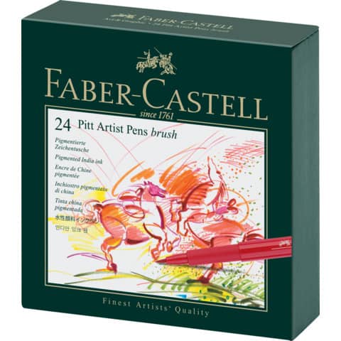 Penna inchiostro pigmentato Faber- Castell Pitt Artist Brush - colori