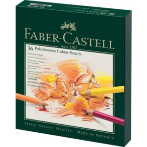 Matite colorate permanenti Faber Castell Polychromos mina 3,8 mm box similpelle