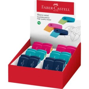 Gomma Faber Castell mini Sleeve 3 colori assortiti
