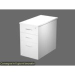 Cassettiera alta bianca 2 cassetti + 1 classificatore 44x80x73 cm complanare