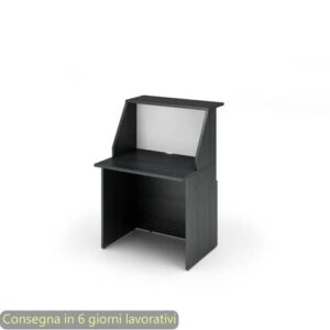 Bancone reception nero venato frassino-bianco - 80x76xH.117 cm in