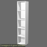 Libreria alta componibile bianca modulo singolo 40x32xH.196 cm linea