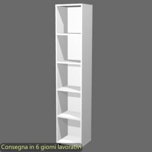 Libreria alta componibile bianca modulo singolo 40x32xH.196 cm linea
