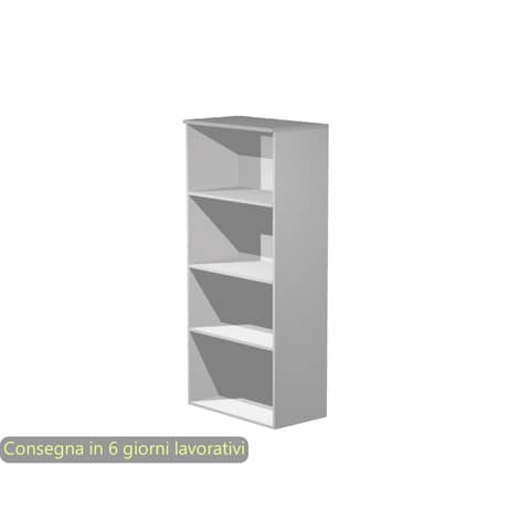 Mobile a giorno alto grigio 80x35xH.180 cm con 3 ripiani regolabili