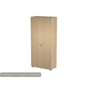 Armadio alto con ante battenti rovere 90x45,8xH.200 cm con serratura linea