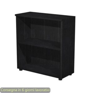 Mobile a giorno basso nero venato frassino 80x35xH.72 cm con 1 ripiano