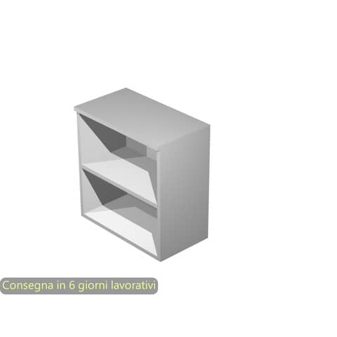 Mobile a giorno basso grigio 80x35xH.72 cm con 1 ripiano regolabile