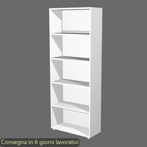 Libreria alta componibile bianca doppia larghezza 76x32xH.196 cm linea