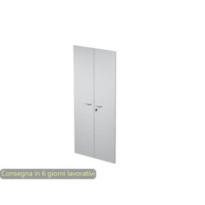 Ante con serratura grigio 80x175 cm in melaminico per mobile alto linea