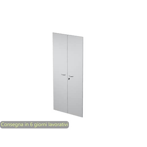 Ante con serratura grigio 80x175 cm in melaminico per mobile alto linea
