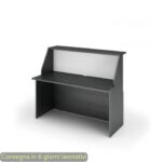 Reception counter black veined ash-white -140x76xH.117 cm in