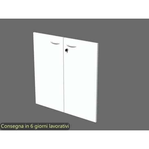 Ante con serratura bianco 80x67 cm in melaminico per mobile basso linea