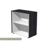 Mobile a giorno basso singolo top nero venato frassino 83x43x81,4 cm struttura