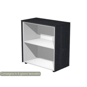 Mobile a giorno basso singolo top nero venato frassino 83x43x81,4 cm struttura