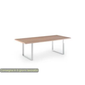 Meeting table cherry arabis 220x100xH.74 cm ring leg effect