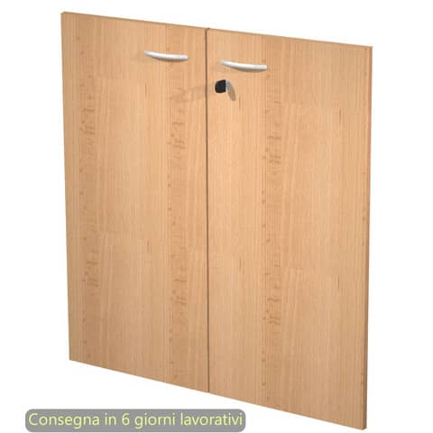 Ante con serratura faggio 80x67 cm in melaminico per mobile basso linea