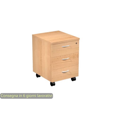 EC - Three-drawer chest of drawers mounted beech 41,8x52xH.59,5 cm Presto line