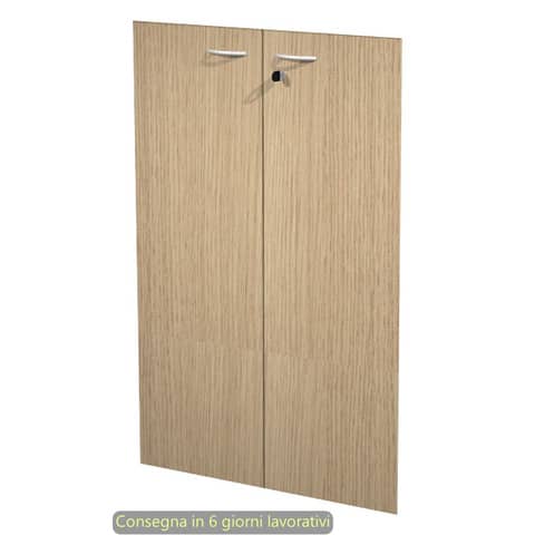 Ante con serratura rovere 80x115 cm in melaminico per mobile medio linea