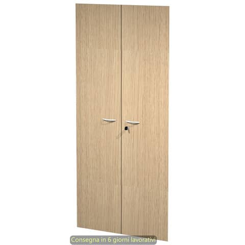 Ante con serratura rovere 80x175 cm in melaminico per mobile alto linea
