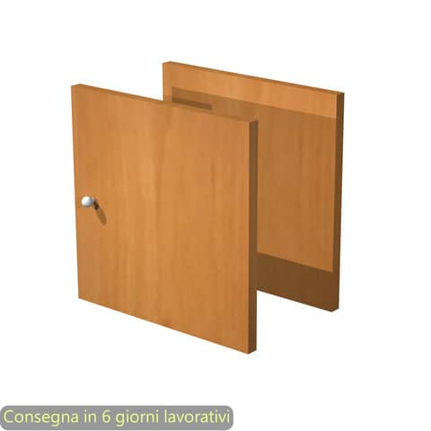Coppia di antine noce chiaro per libreria componibile Maxicolor Artexport