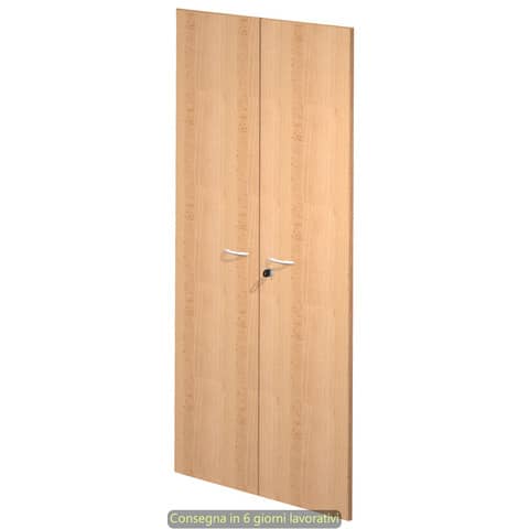Lockable doors beech 80x175 cm melamine for tall cabinet line