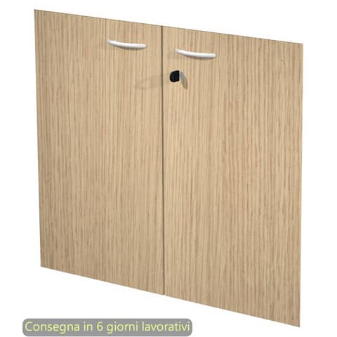 Lockable oak 80x67 cm melamine doors for low line cabinet