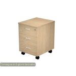 EC - Cassettiera a tre cassetti montata rovere 41,8x52xH.59,5 cm linea Presto