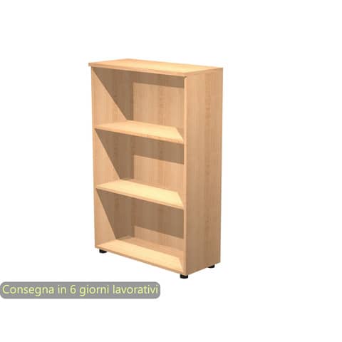 Medium open cabinet beech 80x35xH.120 cm with 2 adjustable shelves