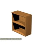 Mobile a giorno basso noce chiaro 80x35xH.72 cm con 1 ripiano regolabile