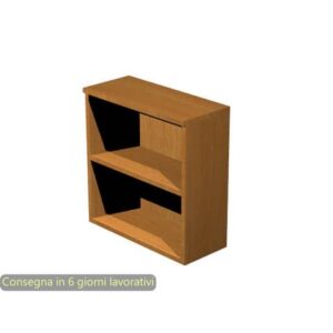 Mobile a giorno basso noce chiaro 80x35xH.72 cm con 1 ripiano regolabile