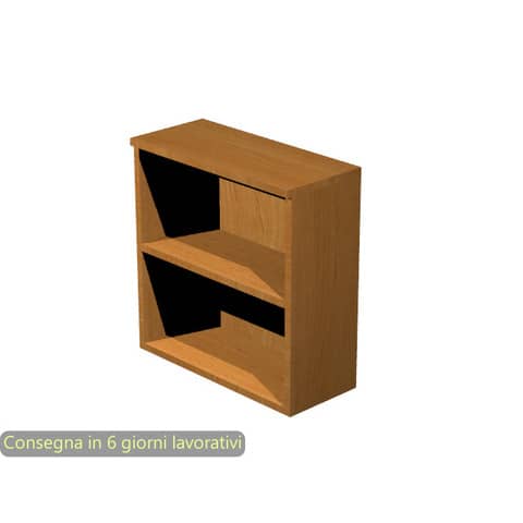 Mobile a giorno basso noce chiaro 80x35xH.72 cm con 1 ripiano regolabile