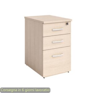 Cassettiera alta rovere 2 cassetti + 1 classificatore 44x60x73 cm complanare