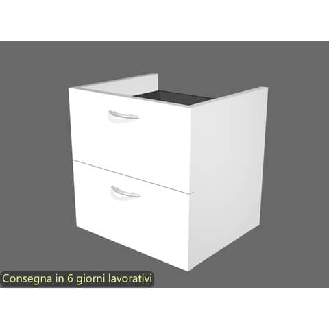 Coppia di cassetti bianchi per libreria componibile Artexport Protocollo