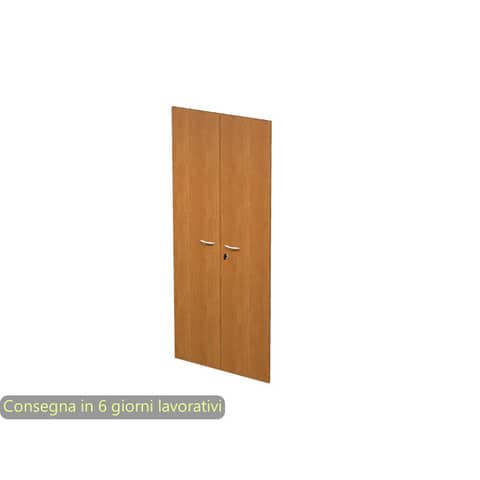 Ante con serratura noce chiaro 80x175 cm in melaminico per mobile alto linea