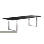 Meeting table black veined ash 220x100xH.74 cm ring leg effect
