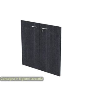 Ante con serratura nero venato frassino 80x67 cm in melaminico per mobile basso