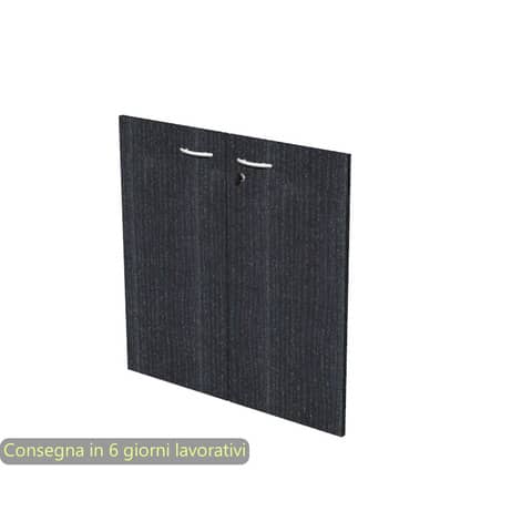 Lockable black veined ash 80x67 cm melamine doors for low cabinet