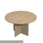 Round meeting table oak Ø120xH.72 cm panel leg in
