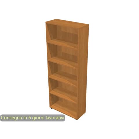 Libreria alta componibile noce chiaro doppia larghezza 76x32xH.196 cm linea