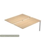 Postazione aggiuntiva doppia Bench rovere 160x168x72,5 cm gamba a ponte in