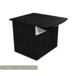 Low reception desk for disabled persons black veined ash 80x97,5xH.72 cm in