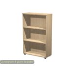 Medium oak open cabinet 80x35xH.120 cm with 2 adjustable shelves