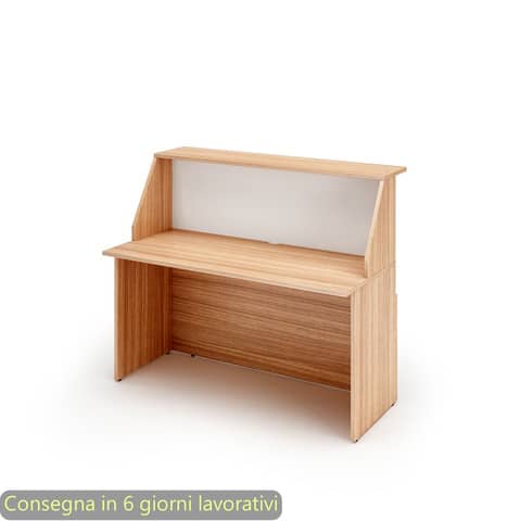 Arabis cherry reception desk 140x76xH.117 cm in melamine