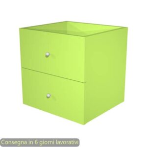 Coppia di cassetti verde neon per libreria componibile Maxicolor Artexport