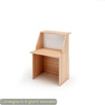 Reception desk cherry arabis-white 80x76xH.117 cm in melamine