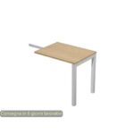 Allungo per scrivania reversibile dx/sx rovere 80x60xH.72,5 cm gamba a ponte in
