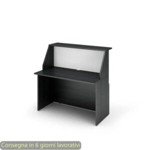 Bancone reception nero venato frassino-bianco -  120x76xH.117 cm in