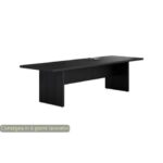 Meeting table black veined ash 220x100x74 cm panel leg to match