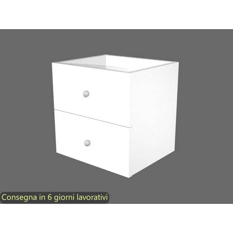 Coppia di cassetti bianchi per libreria componibile Artexport Maxicolor